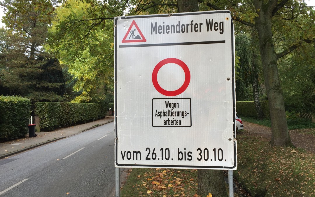 Neue Fahrbahndecke für ein Teilstück des Meiendorfer Wegs