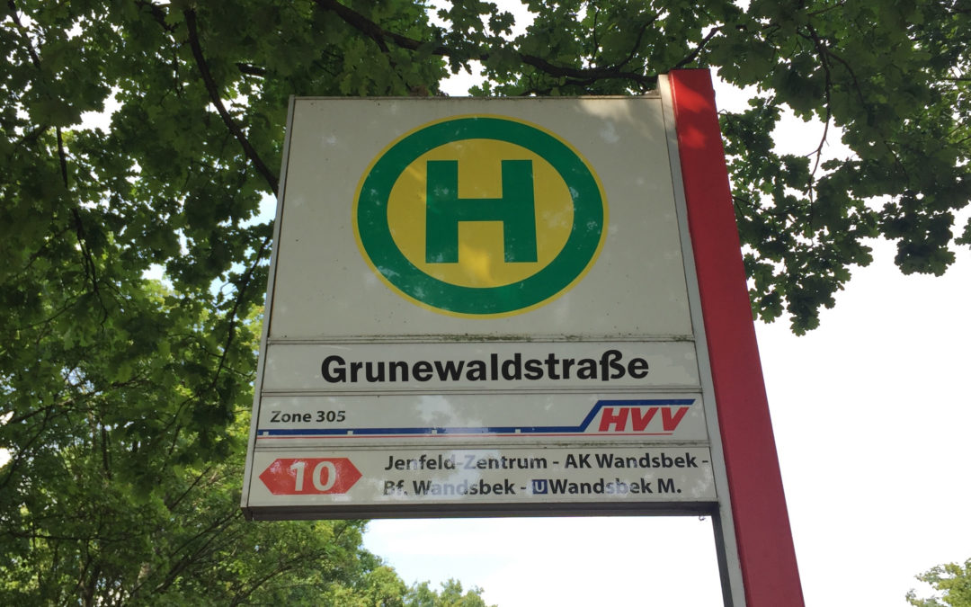 Bushaltestellenschild Grunewaldstraße (Fotomontage)