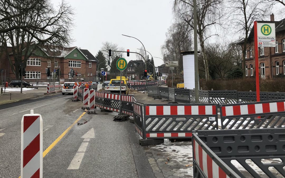 Baustelle Rahlstedter Straße: Mitte April ist erstmal Schluss