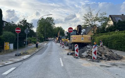 Bauarbeiten in der Berner Straße: Leitungsarbeiten schreiten voran